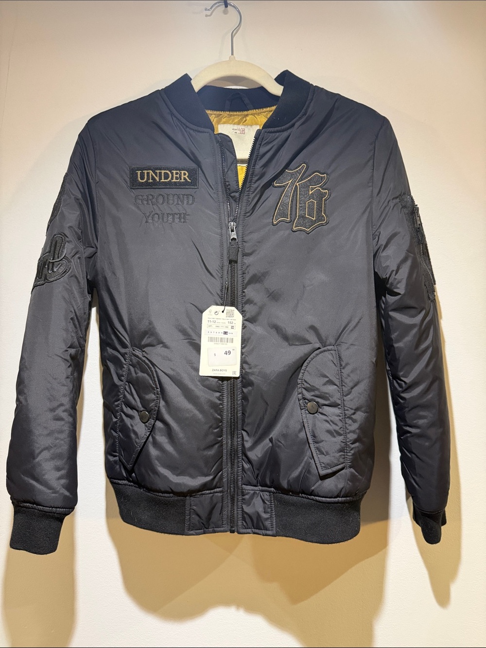 Zara black bomber jacket